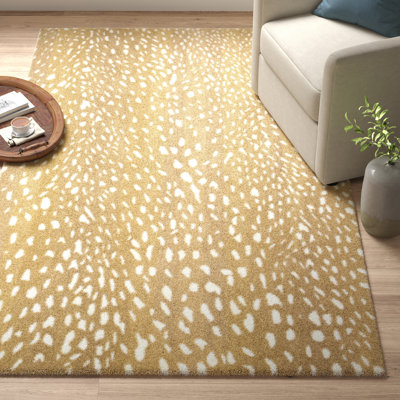 Jona Animal Print Handmade Tufted Wool Light Brown/Tan/Cream Area Rug
