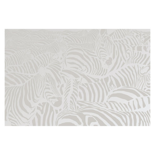 No.DS4 Light Grey Zebra Stripes 3.2m x 4.8m Textured Matt Peel & Stick Wall Mural East Urban Home