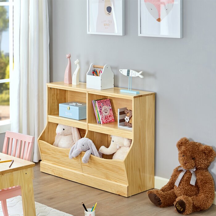 Red Barrel Studio® Solid Wood Toy Organizer Shelf-Natural Finish ...