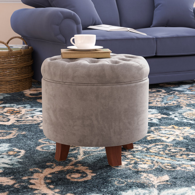 19'' Wide Tufted Round Storage Ottoman with Storage