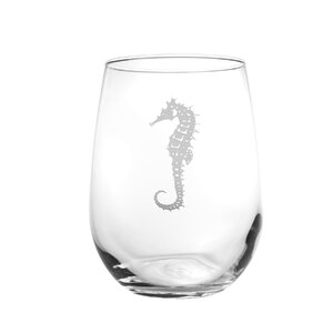 Seahorse 17 oz. Stemless Wine Glass (Set of 4)