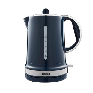 Habor 1.7L 1500W Electric Glass Kettle with Visible Blue Lights Bright Glass Body White Auto Shut-Off Boil-Dry Protection 