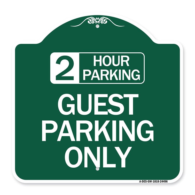 SignMission Designer Series Sign Made in The USA Green 18 X 18 Heavy-Gauge Aluminum Architectural Sign Protect Your Business & Municipality Guest Parking Only 