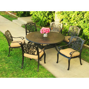 Go to store & view more images Camptown 7 Piece Sunbrella Dining Set with Cushions by Fleur De Lis Living