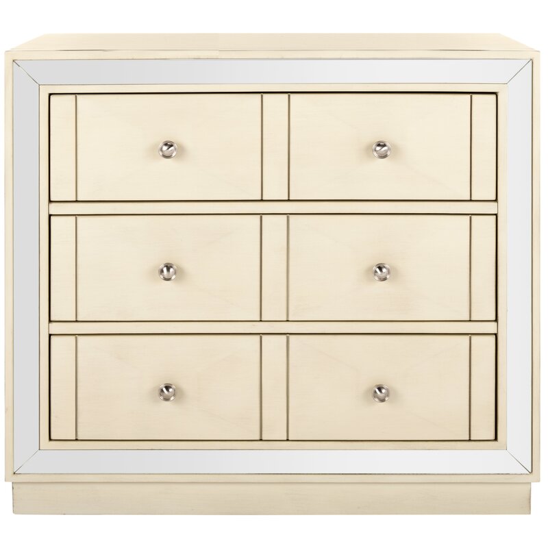 Everly Quinn Scally 3 Drawer Mirrored Drawer Chest Reviews Wayfair