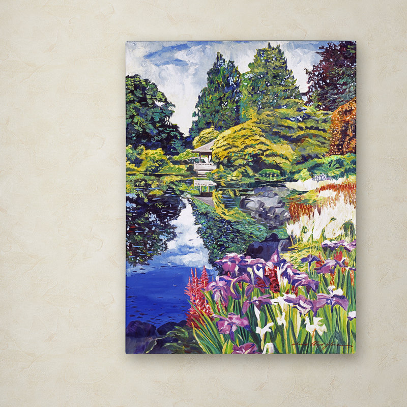 Trademark Art Tea House Lake Painting Print On Wrapped Canvas