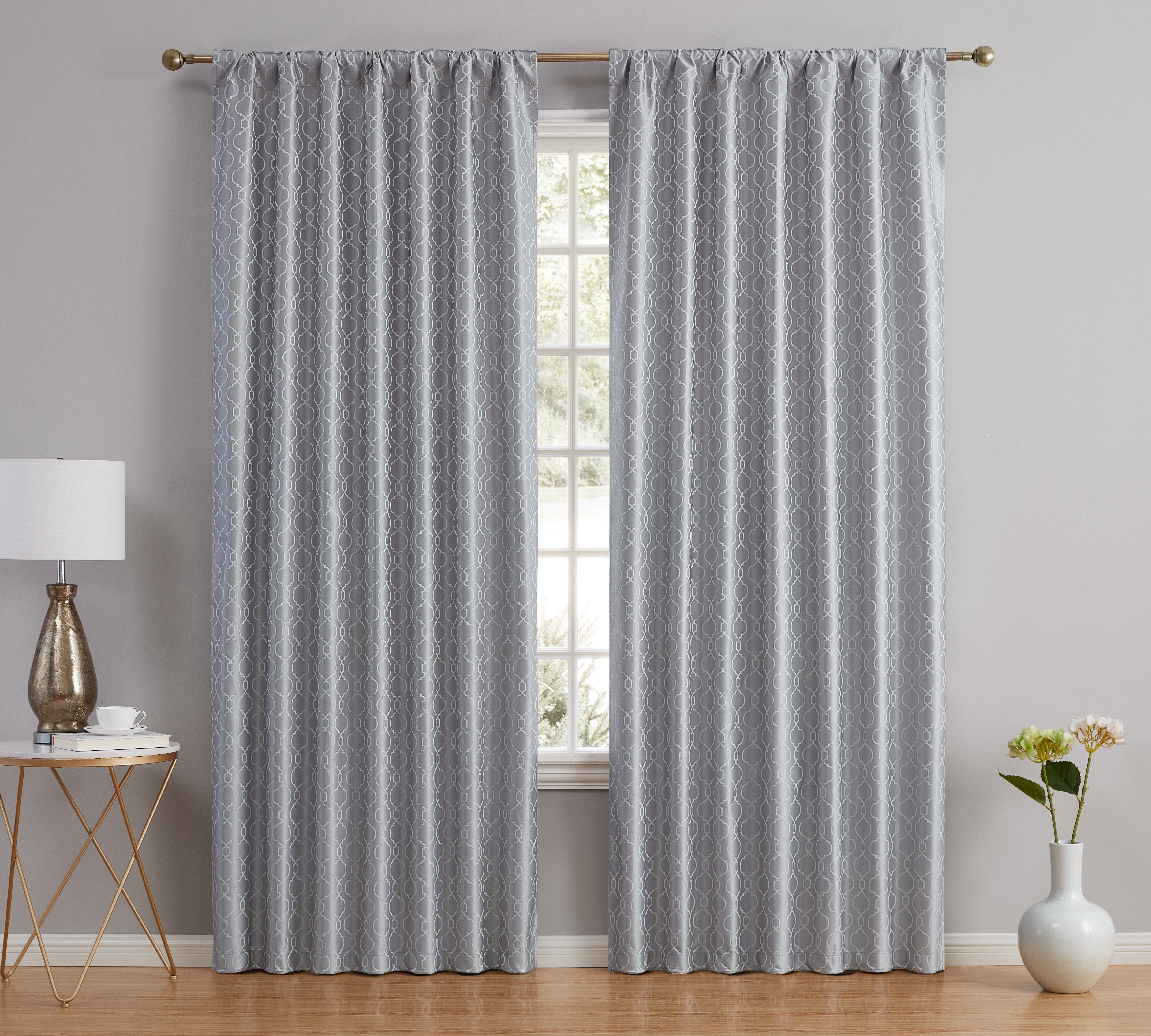 Rosdorf Park Franklin Geometric Max Blackout Thermal Rod Pocket Curtain Panels Wayfair