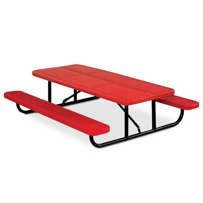 Kidss Rectangular Picnic Table Anova Color Red