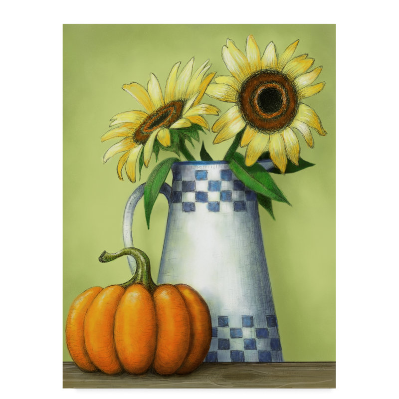 The Holiday Aisle Sunflowers And Pumpkins Acrylic Painting Print