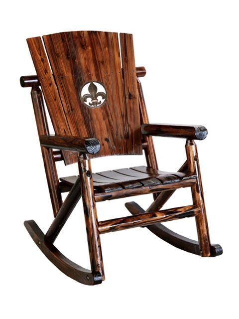 Loon Peak Ardoin Fleur De Lis Medallion Single Rocking Chair