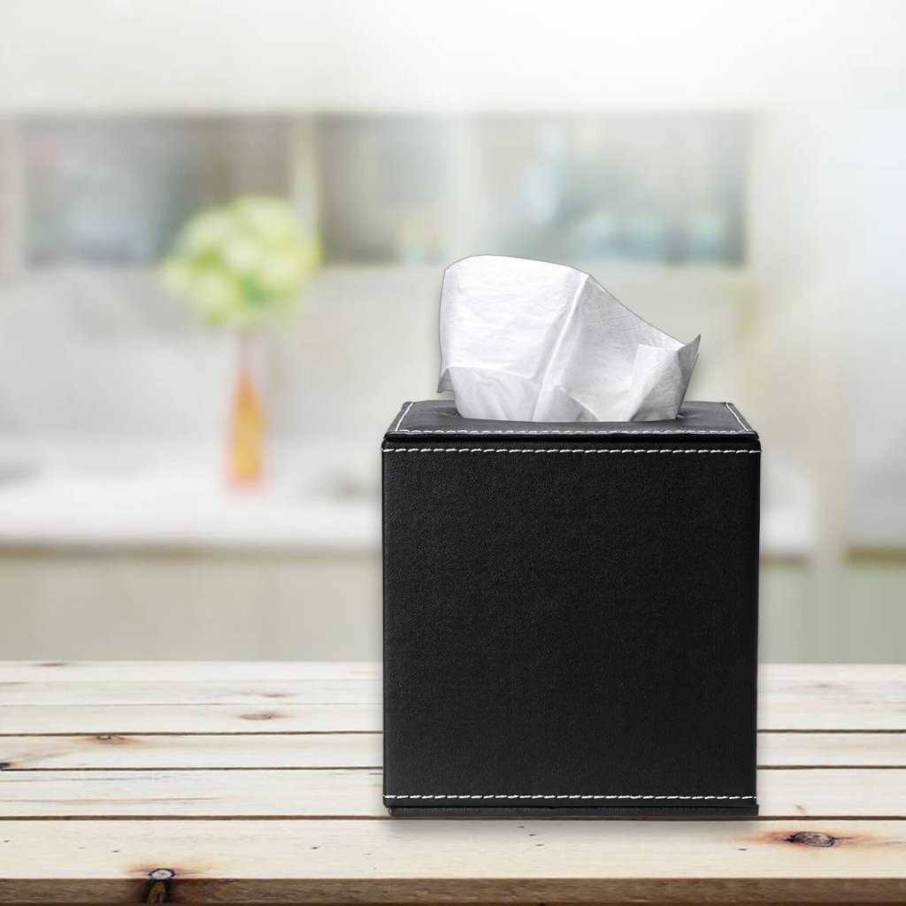 PU Leather Tissue Box Holder Paper Towel Napkin Dispenser Bathroom Home Decor