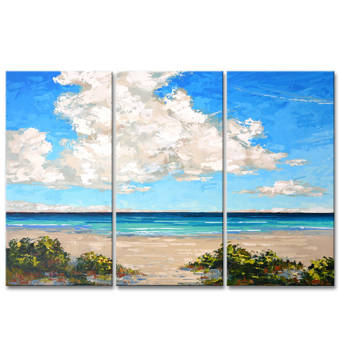 Bay Isle Home Easy Blues Wrapped Canvas Painting Print Multi