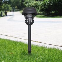 2x Mosquito Insect Zapper Accent Kill bugs killer w/ Solar LED Garden Light Lamp 