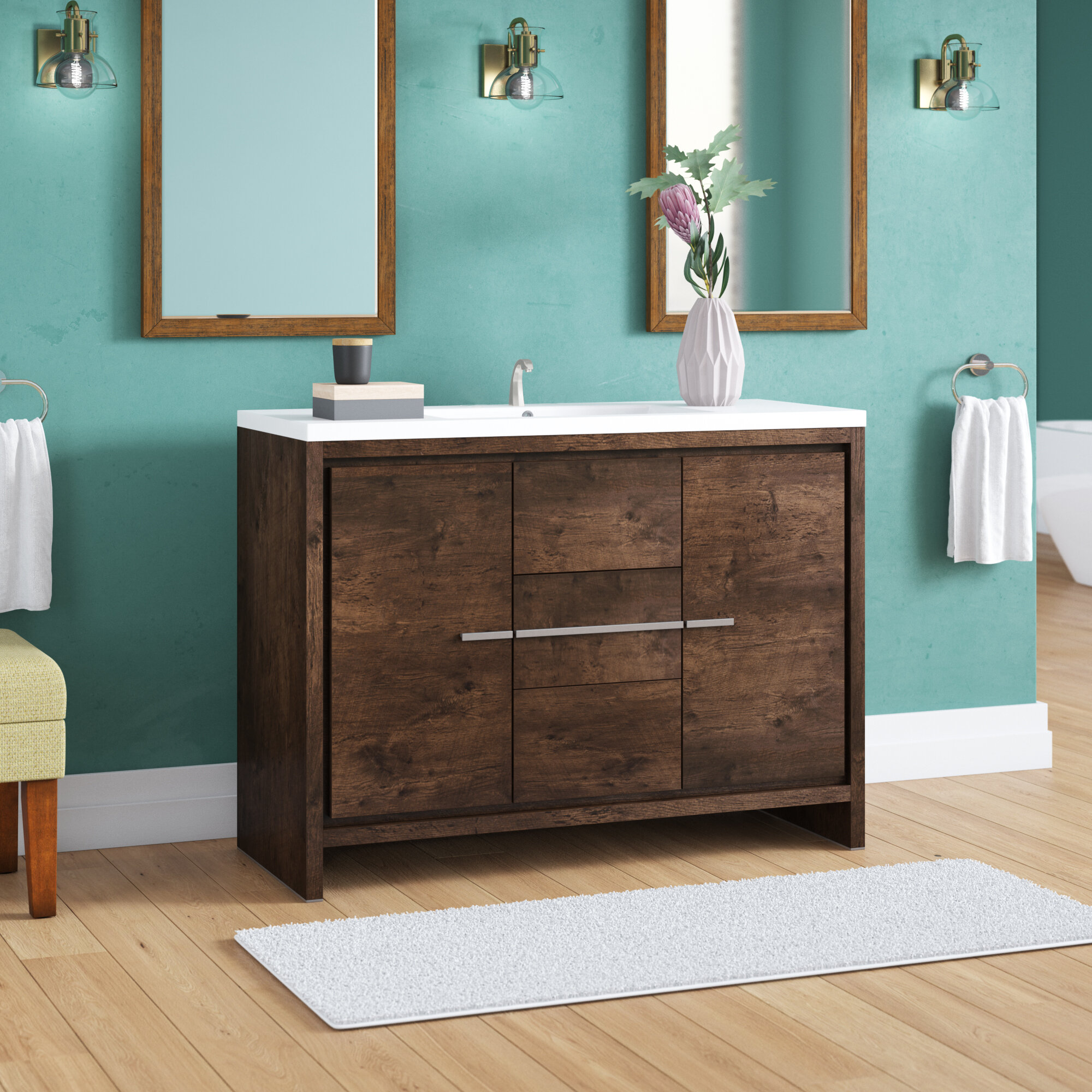 Ivy Bronx Harger 47 Single Bathroom Vanity Set Reviews Wayfair