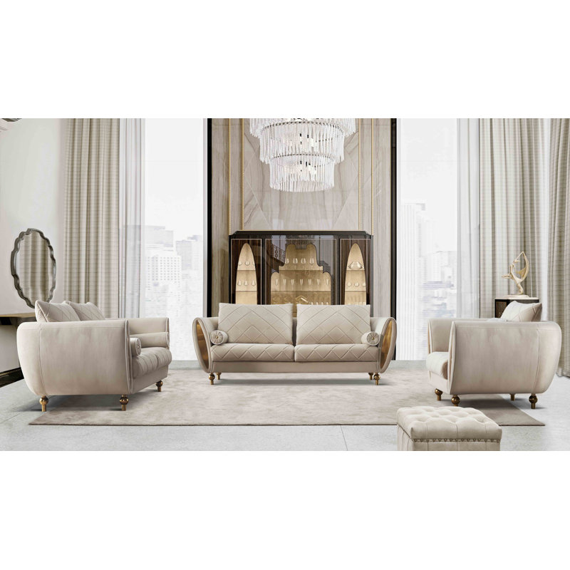 Everly Quinn Vaughan 3 Pieces Standard Sipario Vita Modern Living Room Set Wayfair