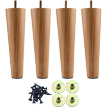 4 Strong Wooden Furniture Feet For Sofa Chairs Settees Dark Natural Hardwood 