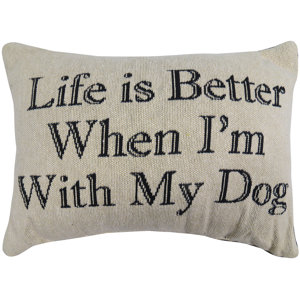 Life is Better with Dog Tapestry Decorative Lumbar Pillow