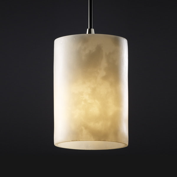 Orren Ellis Clouds 1 Light Pendant In Cylinder With Flat Rim Wayfair