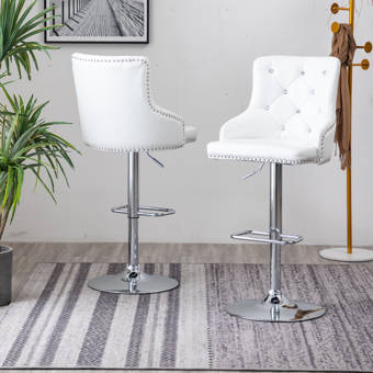 Winston Porter Prasad Swivel Adjustable Height Bar Stool Wayfair
