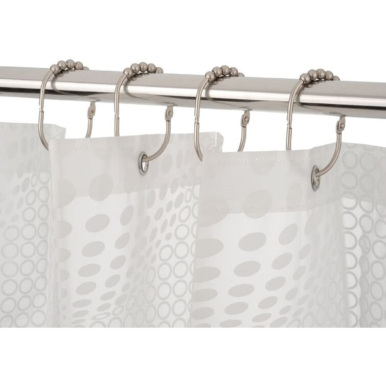 Shower Curtain Hooks Rings Stainless Steel Set of 12 Polished Rust Proof Silver 