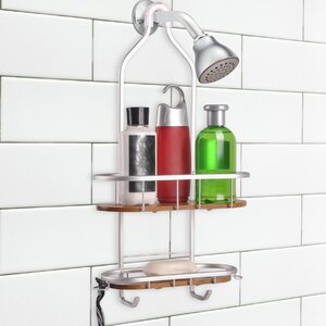 Teak 2 Shelf Rustproof Shower Caddy