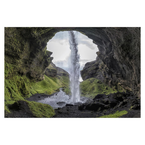 Hidden Waterfall 2.55m x 3.84m Textured Matte Peel & Stick Wall Mural East Urban Home