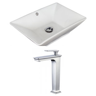 Go to store & view more images Royal Purple Bath Kitchen Above Counter Ceramic Rectangular Vessel Bathroom Sink with Faucet and Overflow