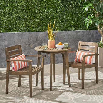 Ivy Bronx Araujo 3 Piece Dining Set With Cushions Wayfair
