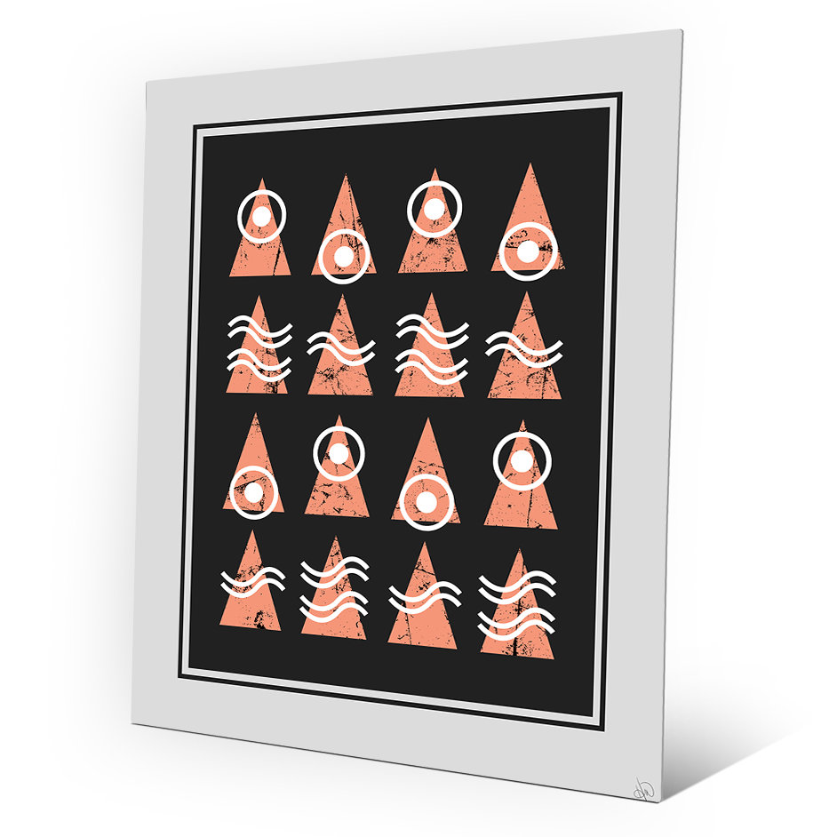 Click Wall Art Triangle Codex Black Coral Graphic Art On Plaque Wayfair