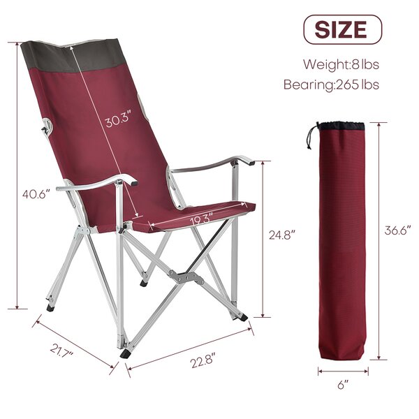 Backpack Folding Camping Patio Chair Heavy-Duty Folding Collapsible 