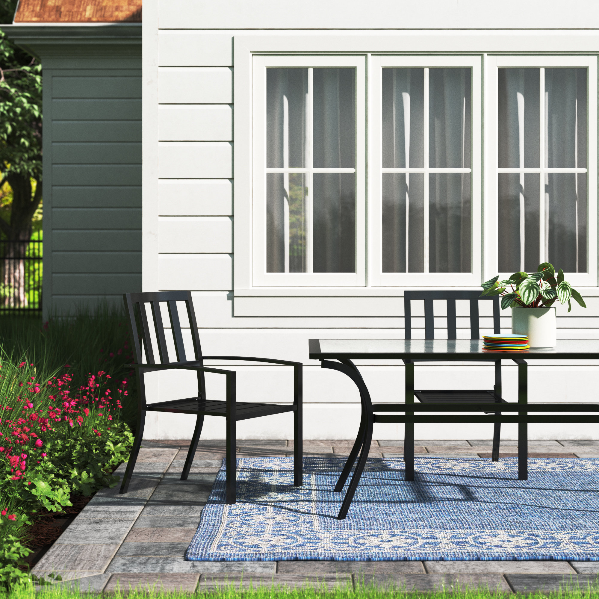 wayfair stackable patio chairs