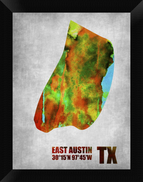 Naxart East Austin Texas Framed Graphic Art Print On Canvas Wayfair