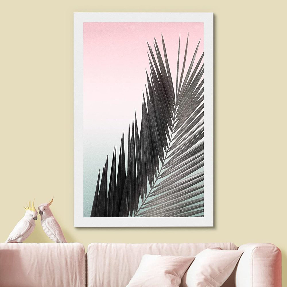 IDEA4WALL Tropical Palm Leaf - Painting on Canvas | Wayfair