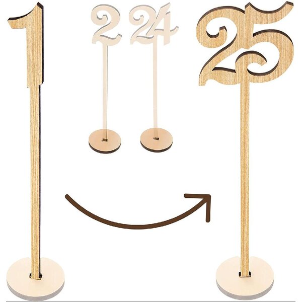 Wooden Table Numbers 1-30 Wedding Decor Centerpieces Thick Heavy Duty Tall For 