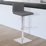 Glenwhirry Swivel Adjustable Height Bar Stool by Orren Ellis
