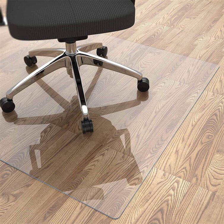 Home PVC Office Chair Floor Mat Protector Carpet Wood Floor 48 x 36" Cushion Pad 