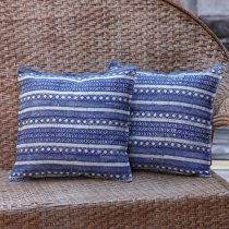 blue batik pillows