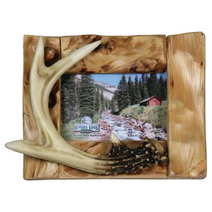 Barnwood Deer Antler Picture Frame