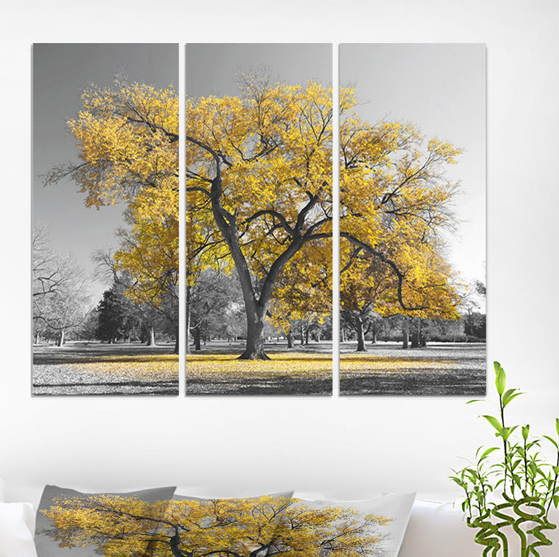East Urban Home Big Golden Tree Photographic Print Multi Piece Image On Wrapped Canvas Wayfair
