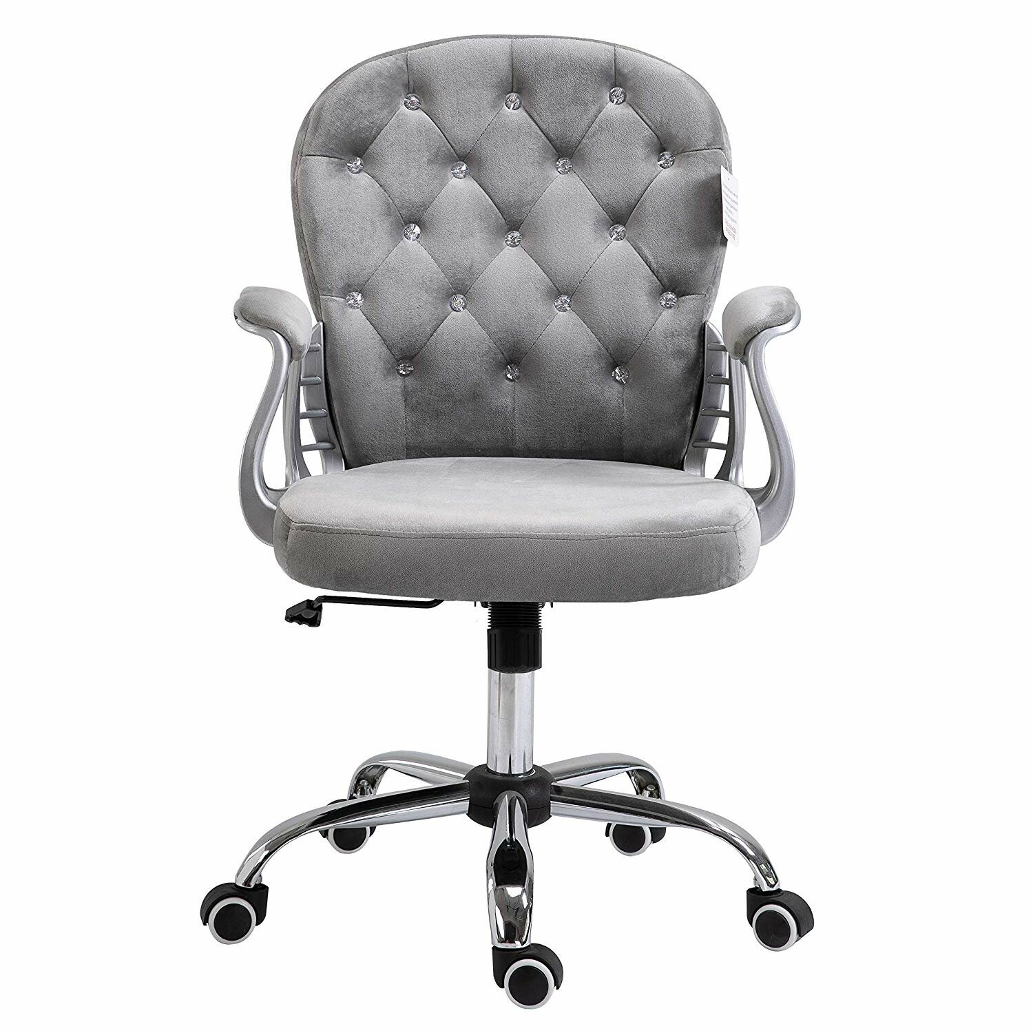 JL Comfurni Office Chair Faux Leather Armchair Swivel Adjustable Chair Home Office Computer Girl Desk Chairs Cream White 