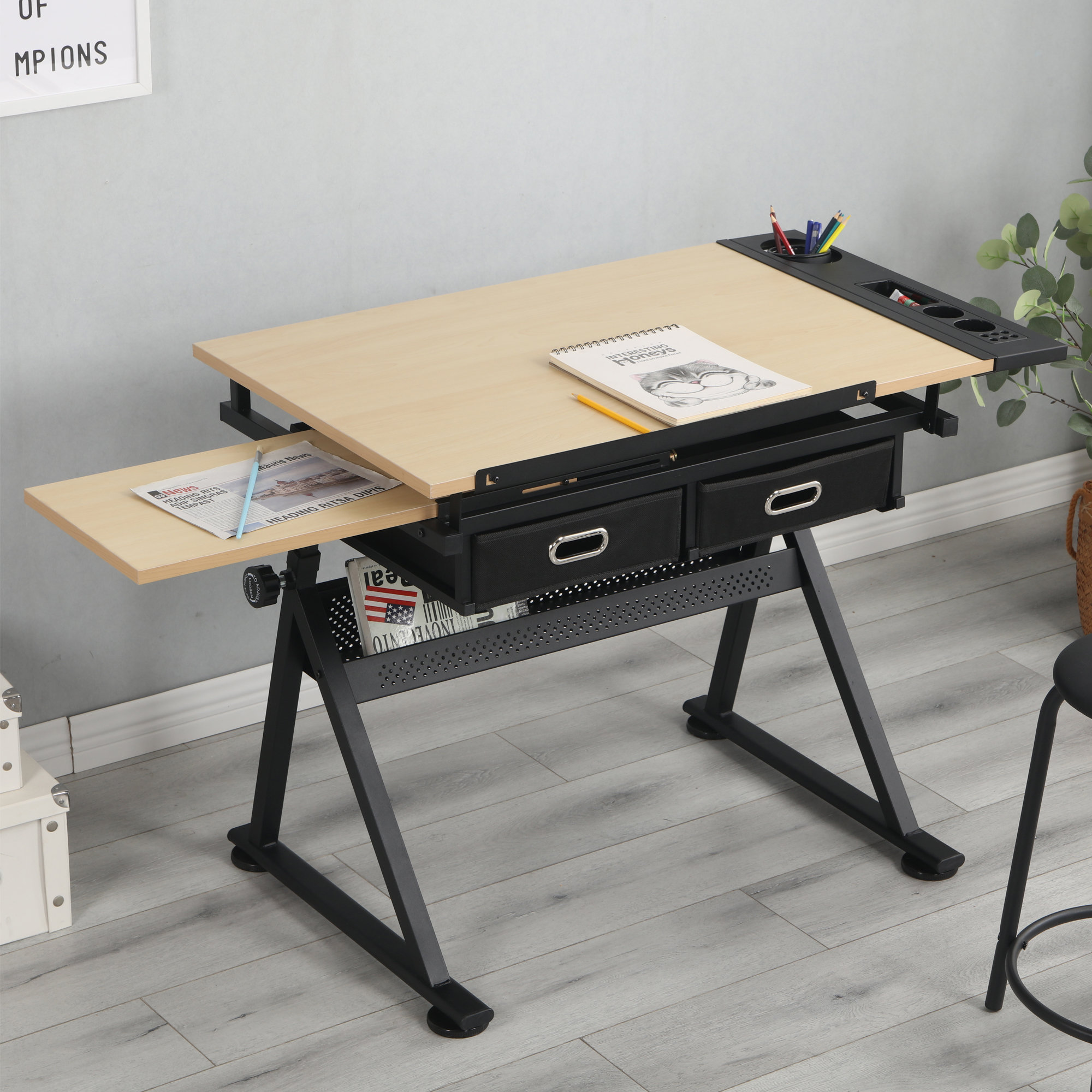 Inbox Zero Drafting Table And Chair Set Wayfair Inbox Zero Drafting Table And Chair Set Wayfair