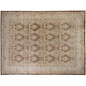 One-of-a-Kind Oushak Hand-Knotted Brown Area Rug