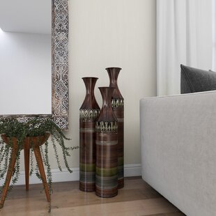Decorative Ceramic Tall Vase Modern Elegant Floor Flower Vase Decor Black L 