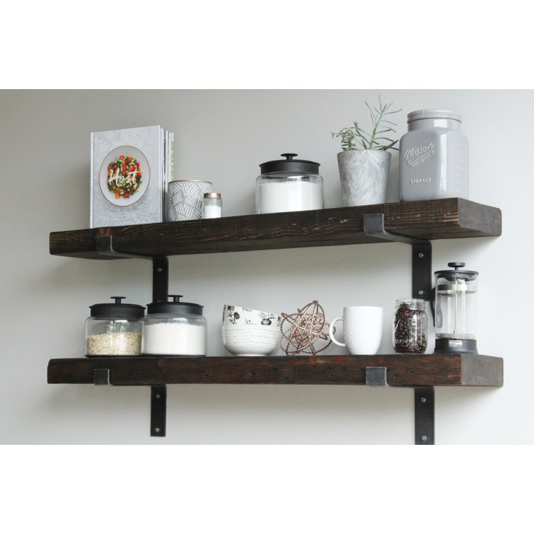 Mcfaddin 2 Piece Bracket Shelf with Reclaimed Barn Wood