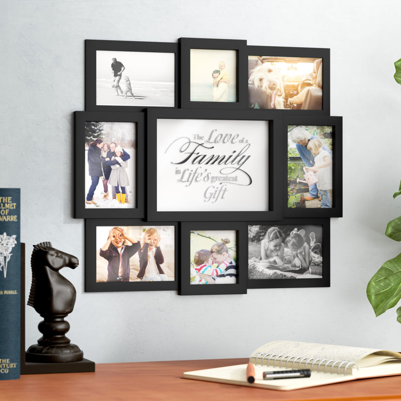 Multi Photo Frame Inserts Charlton Home® Cadre suspendu à 9 photos Family Sentiment et ...