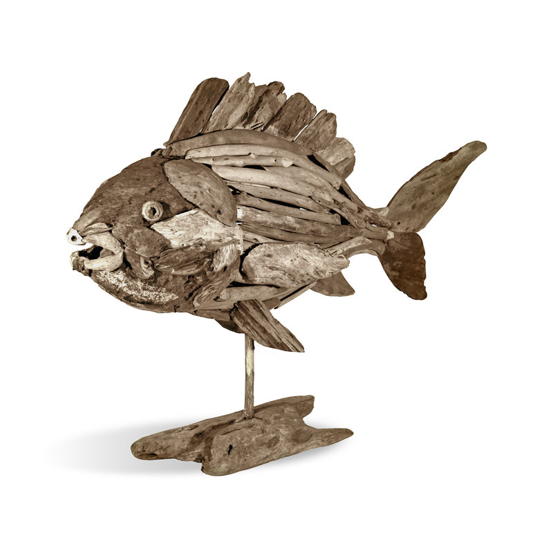 Ibolili 2 Sided Driftwood Angel Fish Art Stand Sculpture ...