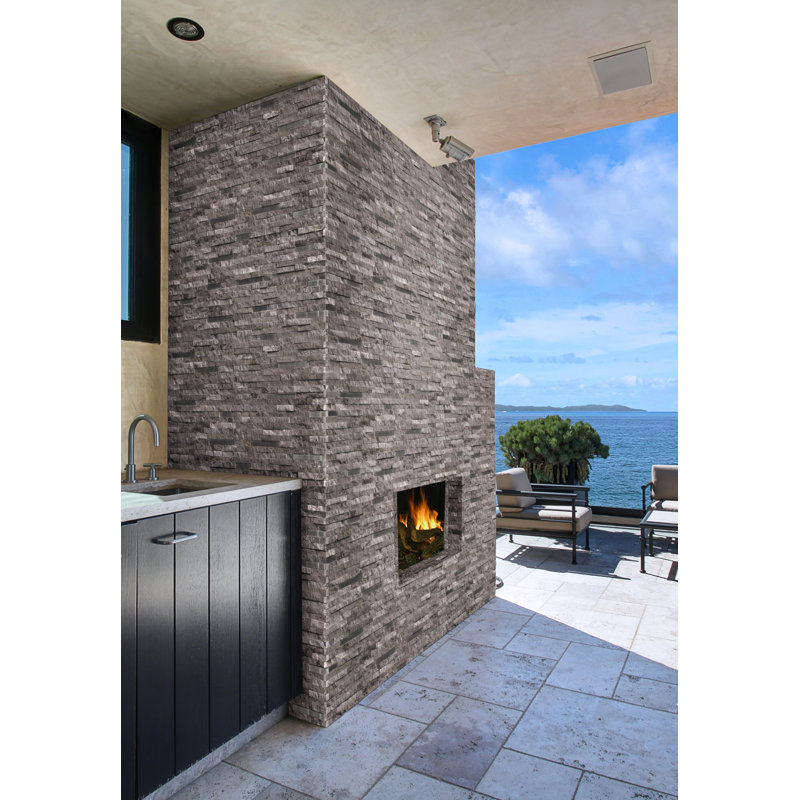 Msi Eclipse Interlocking Pattern Random Sized Stone Metal Splitface Tile In Gray Wayfair