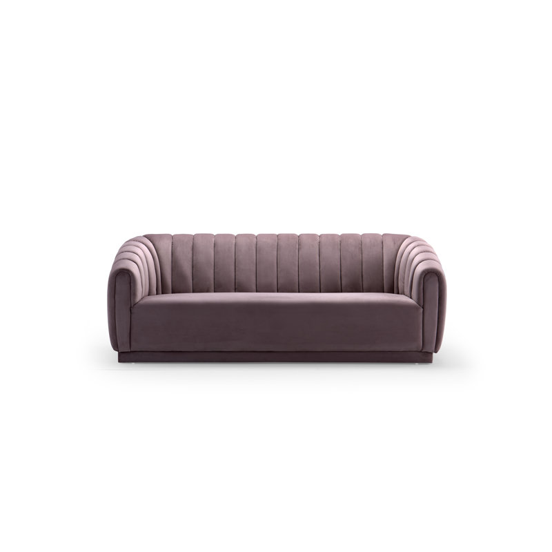 Everly Quinn Darley Velvet Upholstered Vertical Channel Quilted
