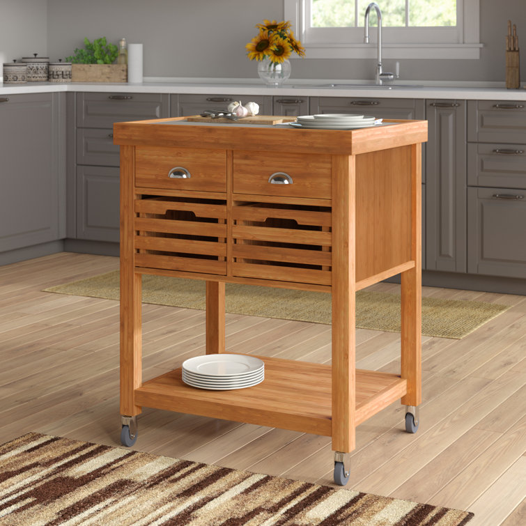 Loon Peak® Beartown 29'' Solid Wood Kitchen Cart with Locking Wheels & Reviews Wayfair.ca