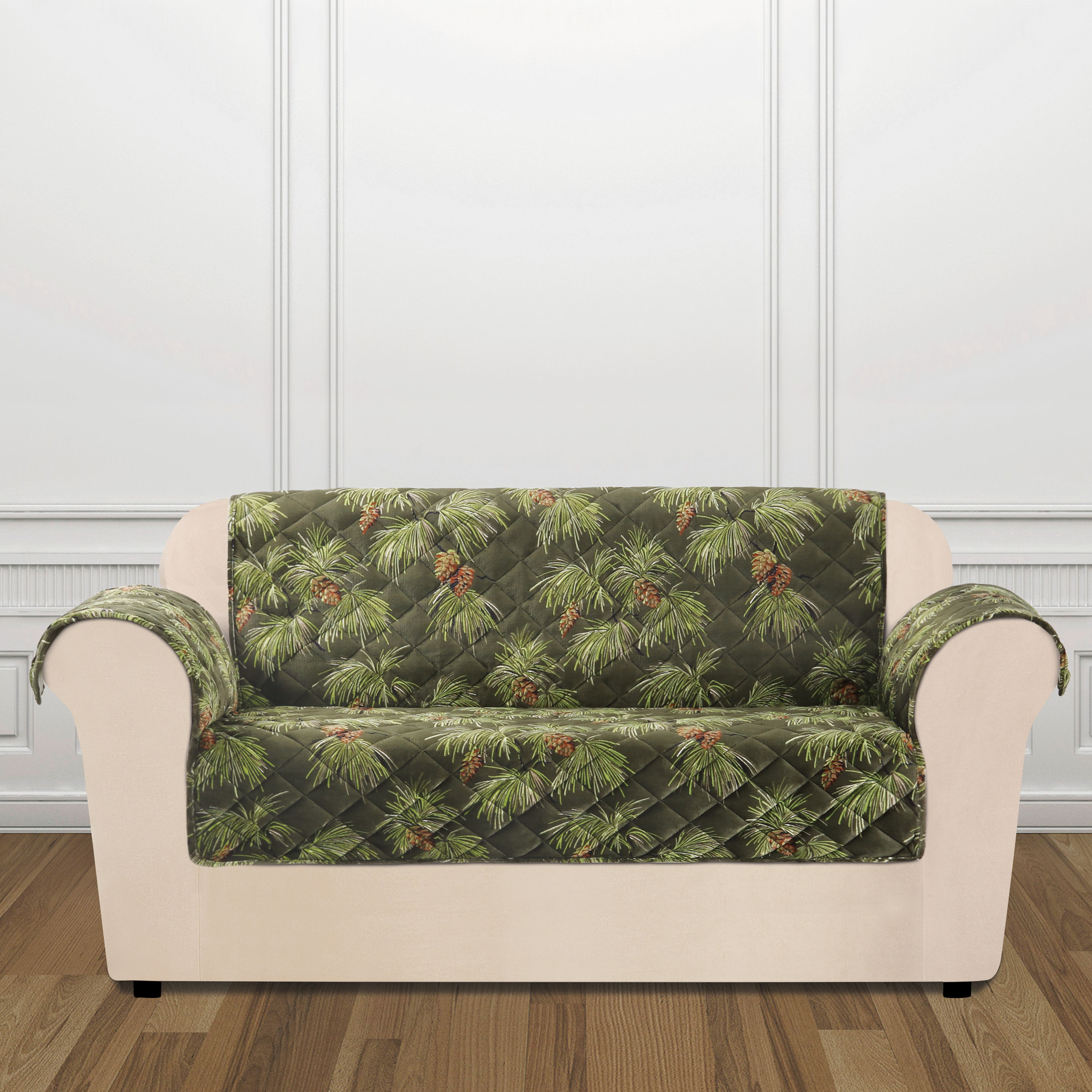 Sure Fit Lodge Pinecone Box Cushion Loveseat Slipcover Reviews Sure Fit Lodge Pinecone Box Cushion